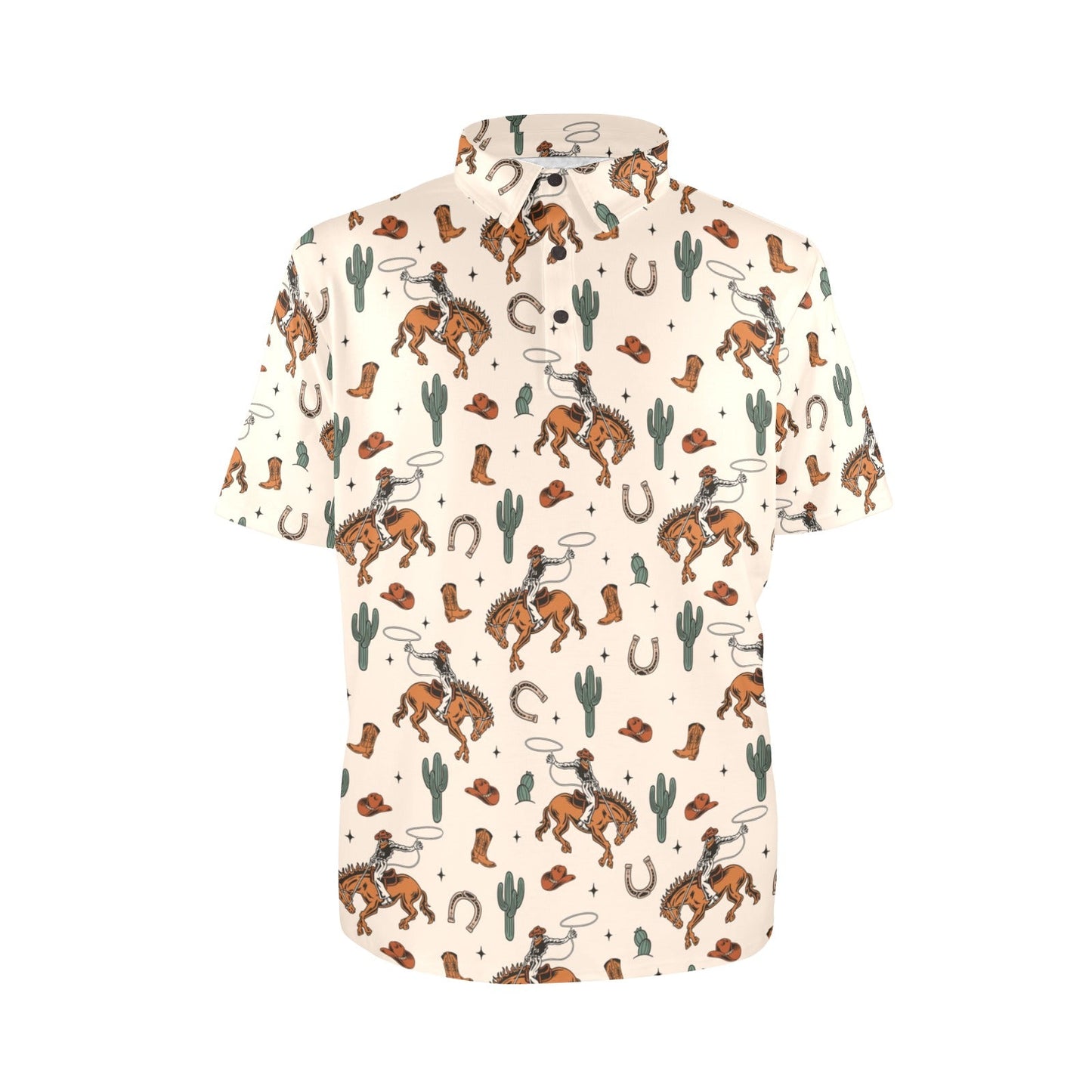 Rodeo Cowboy Western Polo Style Shirt