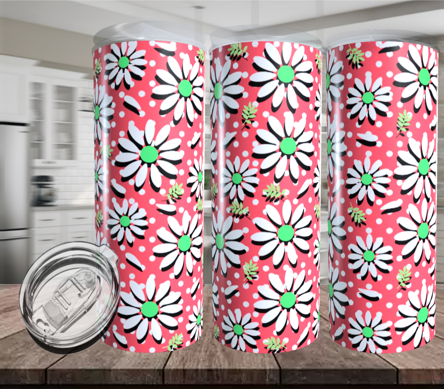 Daisy Dots or Stripes Tumbler