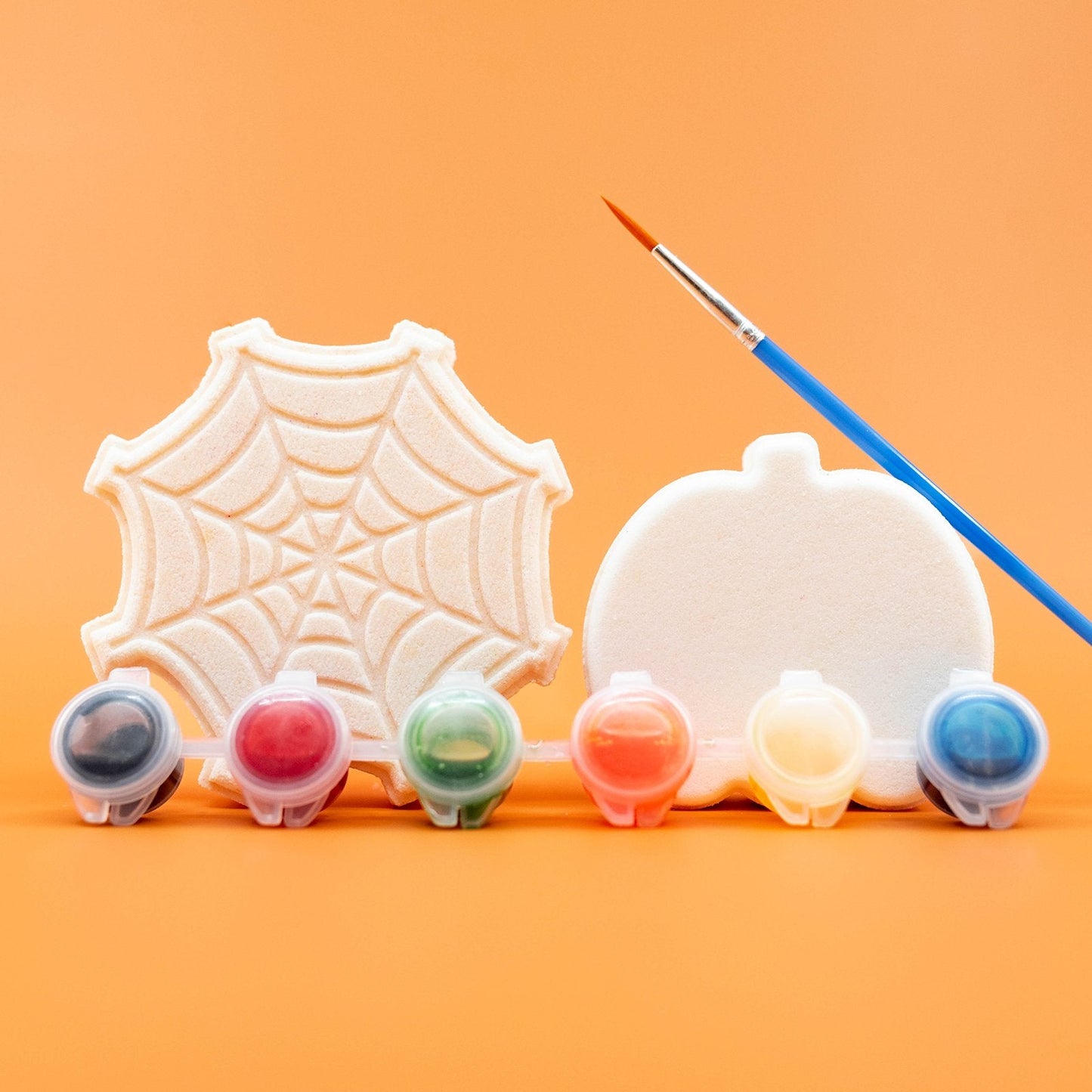 Halloween Paint Your Own Bath Bombs - Spider Web and Pumpkin