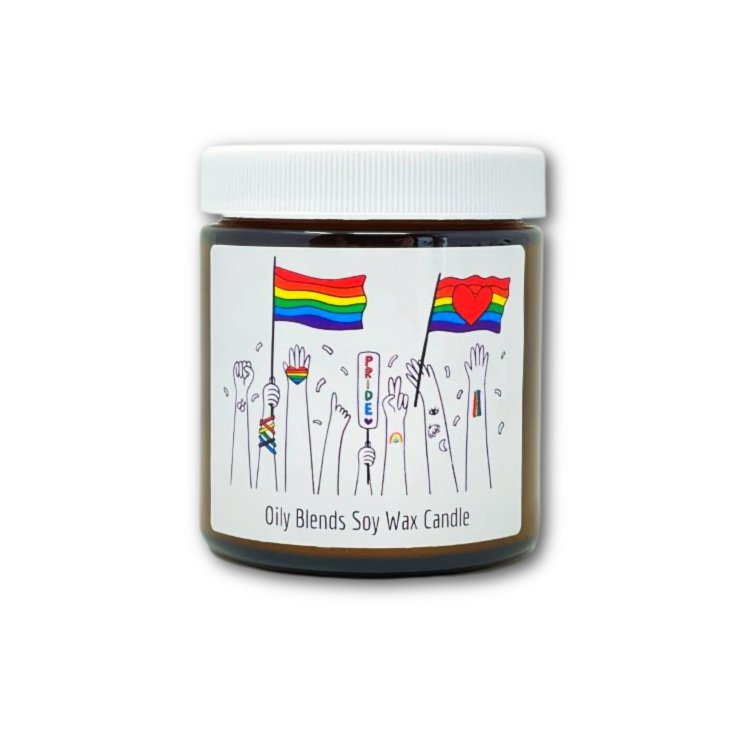 Pride Soy Wax Candles - Happy, Pride, Flags, Love is Love - Oily BlendsPride Soy Wax Candles - Happy, Pride, Flags, Love is Love
