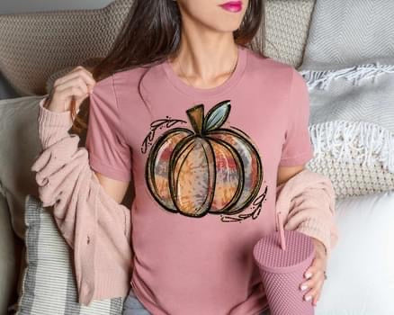 Fall Tie Dye Pumpkin Tee