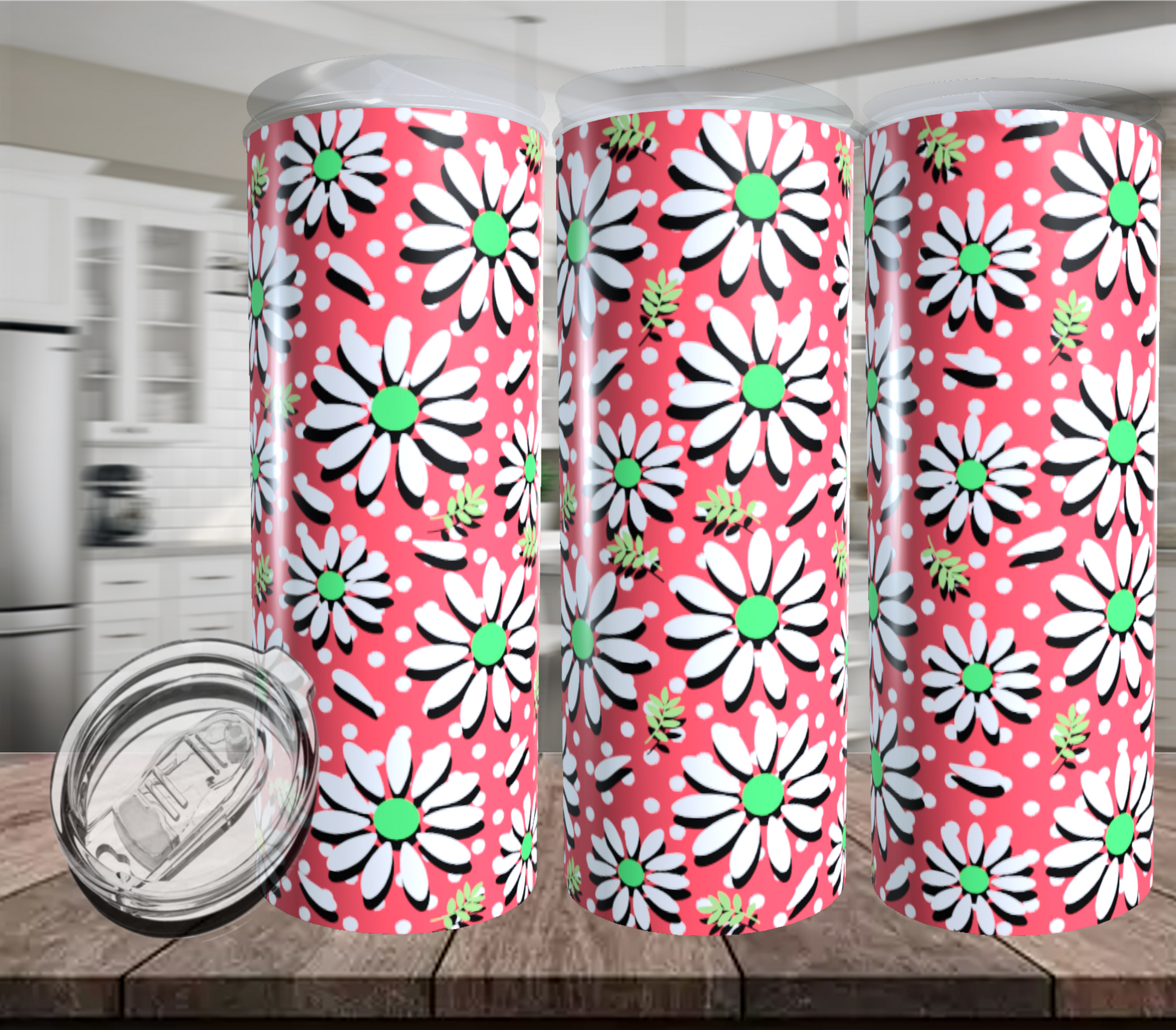 Daisy Dots or Stripes Tumbler