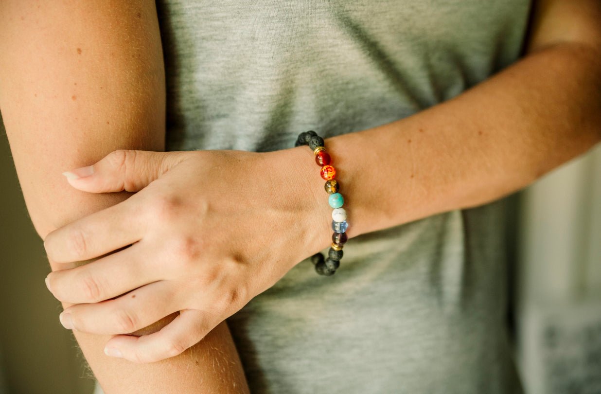 Multi-Colored Lava Stone Diffuser Bracelets - Oily BlendsMulti-Colored Lava Stone Diffuser Bracelets